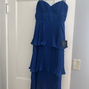 Lulu's Royal Blue Pleated Midi Dress